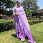 Purple Mirror Chikankari Sharara Set