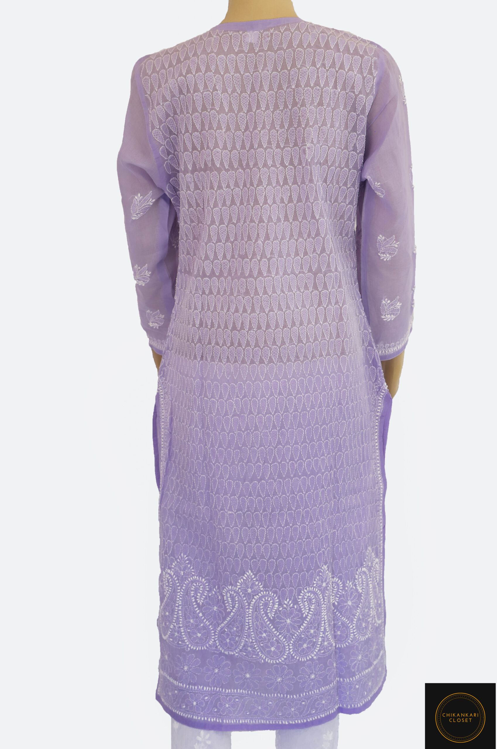 Buy Lavender Color Hand Embroidered Lucknowi Chikankari Kurta (Reyon  Cotton) MN252247 | www.maanacreation.com