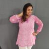 Onion Pink Chikankari Short Kurta