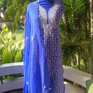 Royal Blue Chikankari Suit