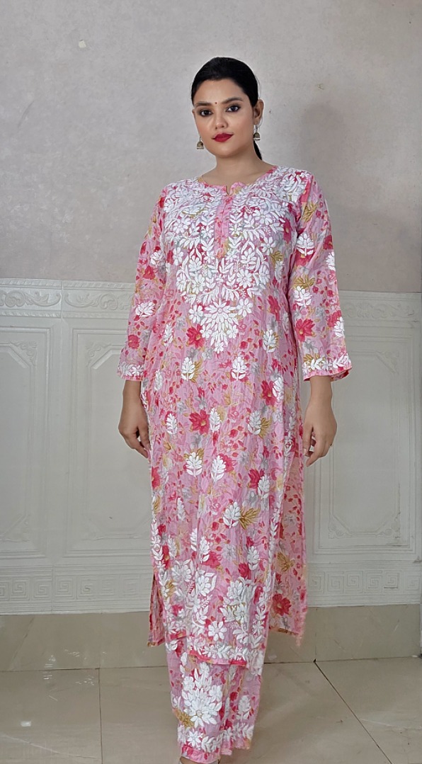 Peach Mulmul Cotton Set