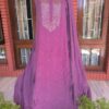 Purple Pure Georgette Suit With Mukaish