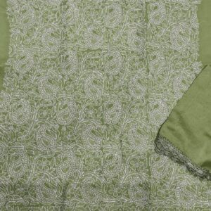 green cotton chikankari suit