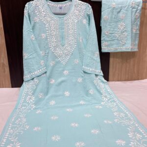 Sky Blue Chikankari Set