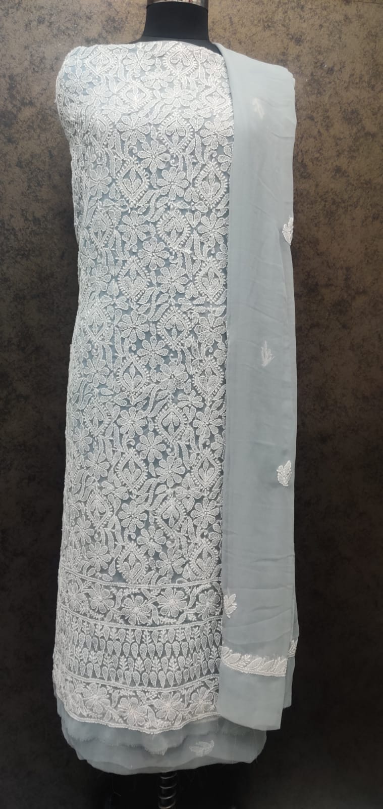 Lucknowi Chikankari Pure Georgette Suit