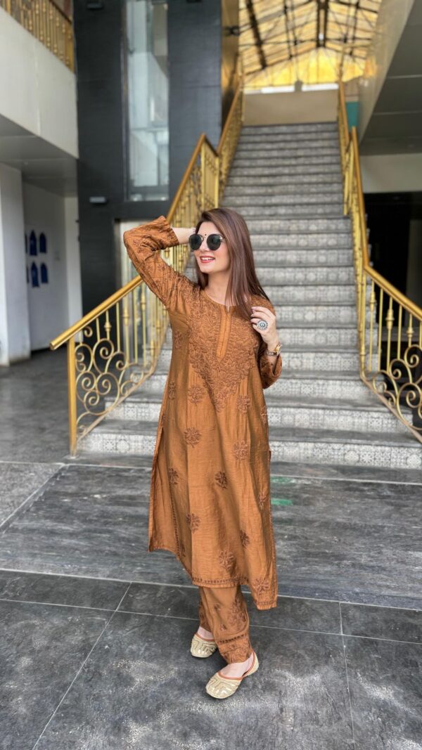 Chikankari Chanderi Silk Set