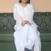 Kota Cotton Chikankari Angrakha Kurta With Hand Embroidery