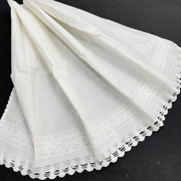 White Kota Chikankari Dupatta