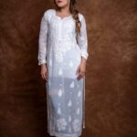 White Pure Viscose Georgette Kurta