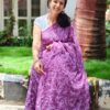 Mauve Chikankari Saree