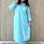 Blue Dobby Cotton Chikankari Set