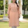 Peach Plus Size Georgette Kurta