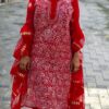 Red Chikankari Gotapatti Kurta