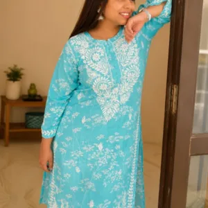 Mulmul Cotton Chikankari Kurta