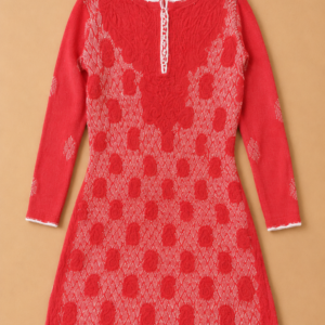 Red Georgette Chikankari Kurta