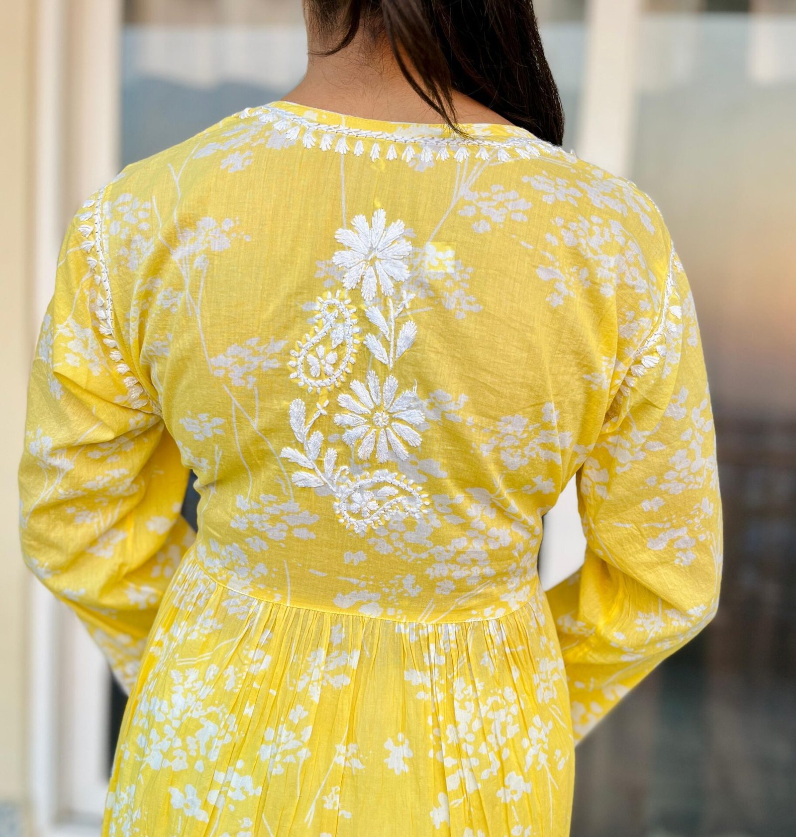 Yellow-Mulmul-Cotton-Chikankari-A-line-Kurta-1.jpg