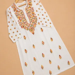 A Chikankari Closet White Cotton Kurta