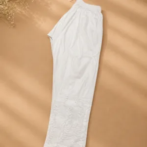 White Chikankari Hand Embroidered Pant