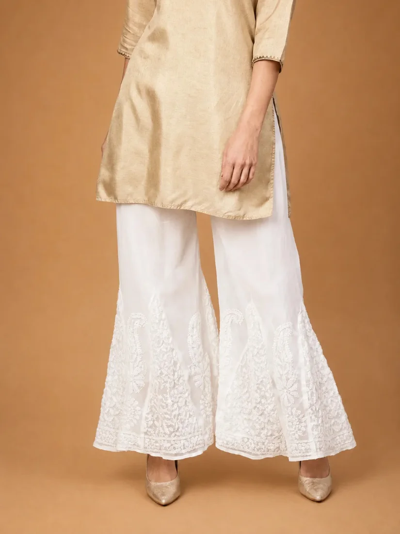 Georgette Chikankari Kalidar Sharara