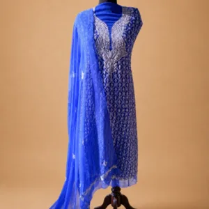 Georgette Chikankari Suit With Hand Embroidery