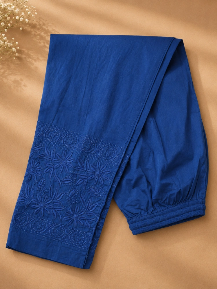 Chikankari Plus Size Cotton Stretchable Pant With Embroidery