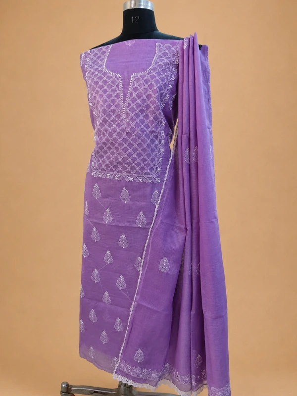 Kota Cotton Chikankari Hand Embroidered Suit
