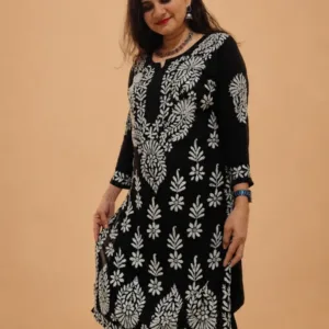 Black Chikankari Modal Kurta
