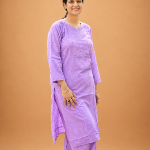 Dobby Cotton Kurta Palazzo Chikankari Sets