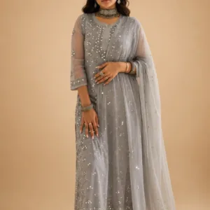 Chikankari Sharara Set With Mirror Work
