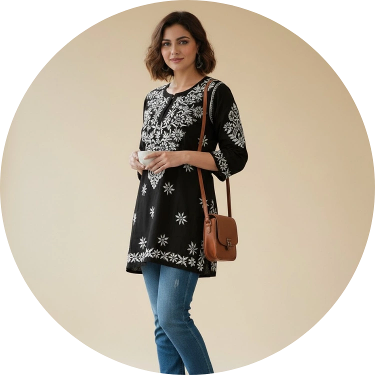Chikankari Short Kurtis
