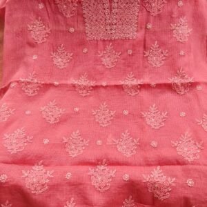 Kota Doria Cotton Chikankari Hand Embroidered Suit