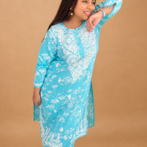 Mulmul Cotton Chikankari Kurta