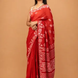 Pure Kota Doria Saree With Chikankari Hand Embroidery
