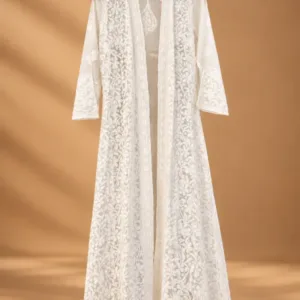 Pure Kota Doria Chikankari Hand Embroidered Long Shrug