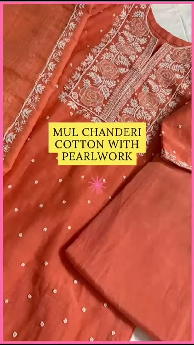 Orange you glad you found us? This vibrant orange suit is just what you need to drive away the monsoon blues! Hand embroidered and embellished with pearls.
#handembroidered #chikankarisuit #mulchanderisuits #chikankariembroidery #pearlwork #premiumcollection #chikankaricloset #chikankari #worldwideshipping📦✈️ #instafashion